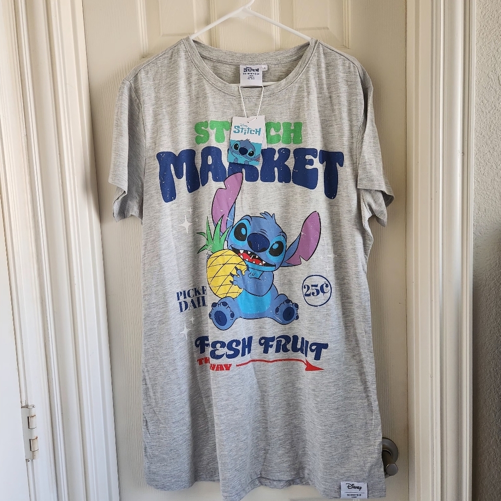 Women's Oversized T-Shirt Dress Gray/Stitch Size‎ Medium